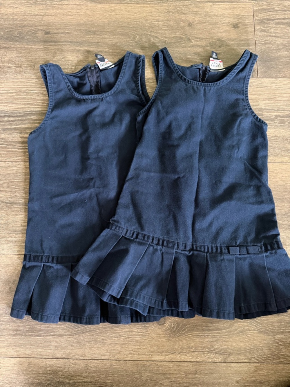 Sz 5 uniform Girls' Sleeveless Ruffle Hem Dresses